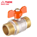 Good quality butterfly stem brass nickle plated ball valves